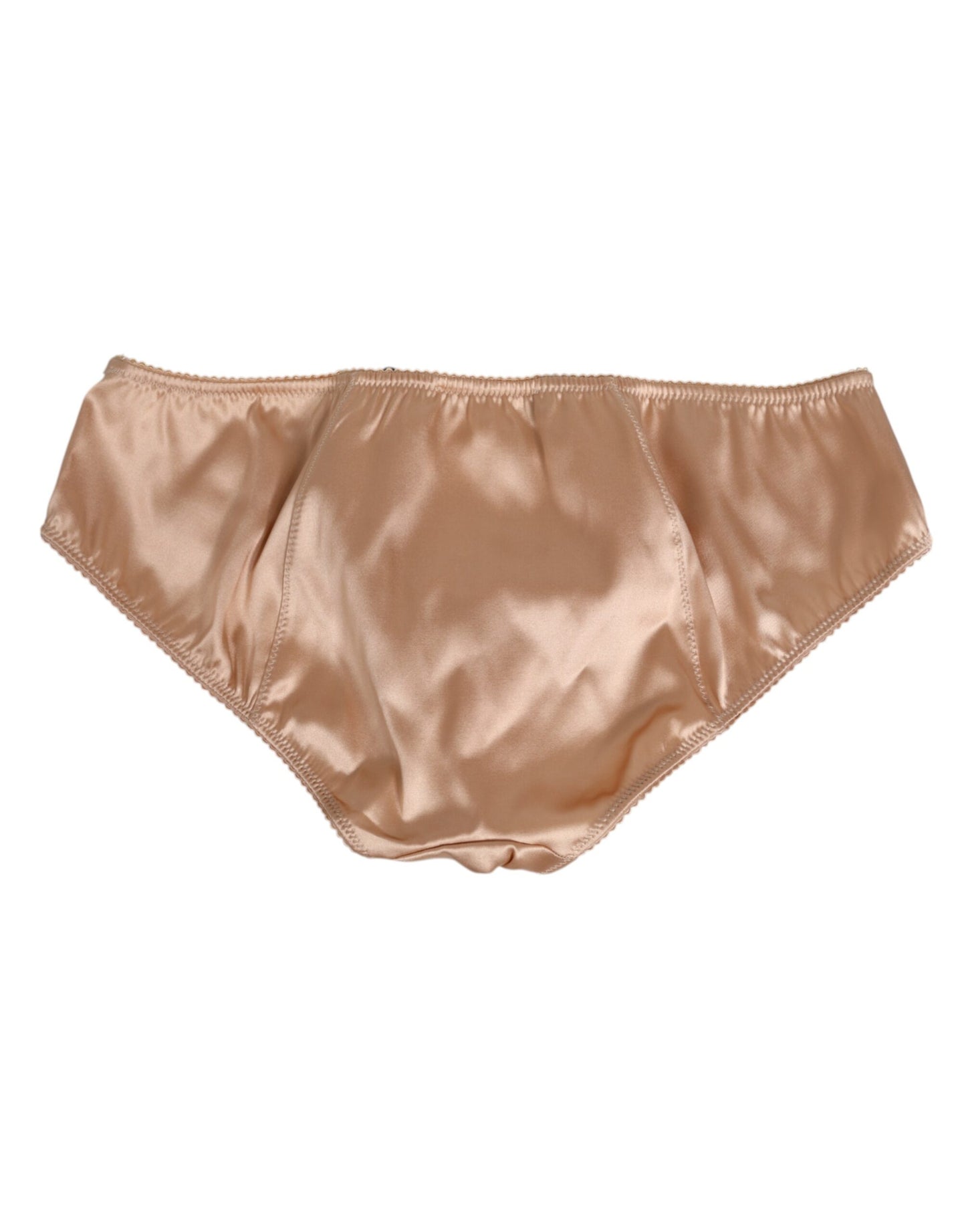 Nude Beige Silk Satin Stretch Bow Briefs Underwear