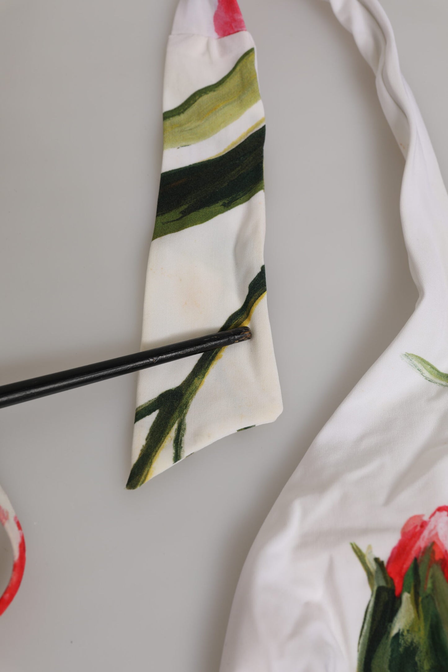 White Floral Swimsuit 2 Piece Top Bottom Swimwear