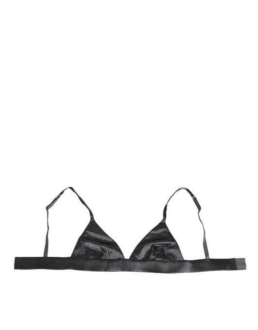 Black Silk Satin Triangle Soft Cup Underwear
