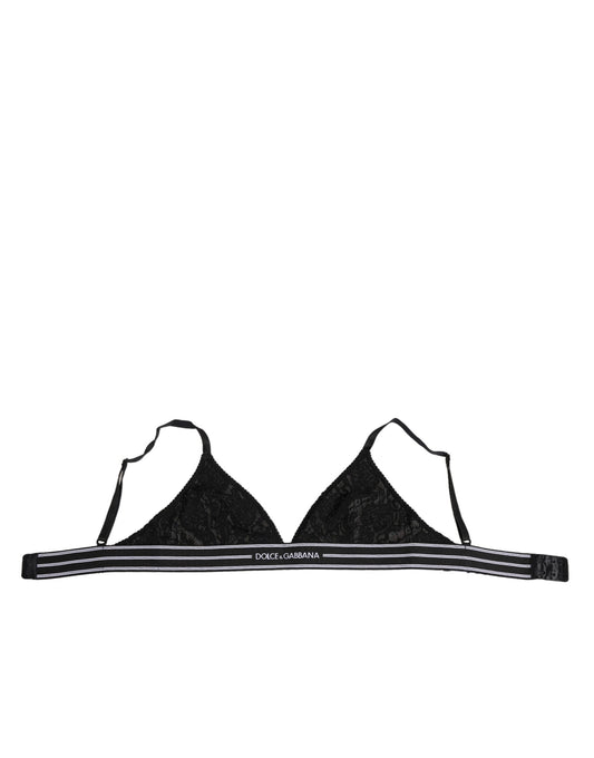 Black Lace Triangle Bralette Wireless Underwear