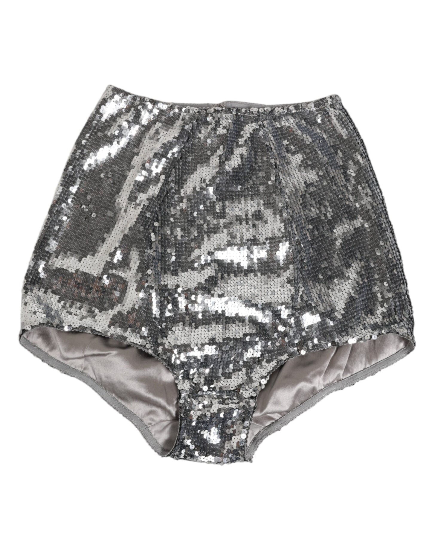 Silver Nylon Sequined Slip Girdle Panty Underwear