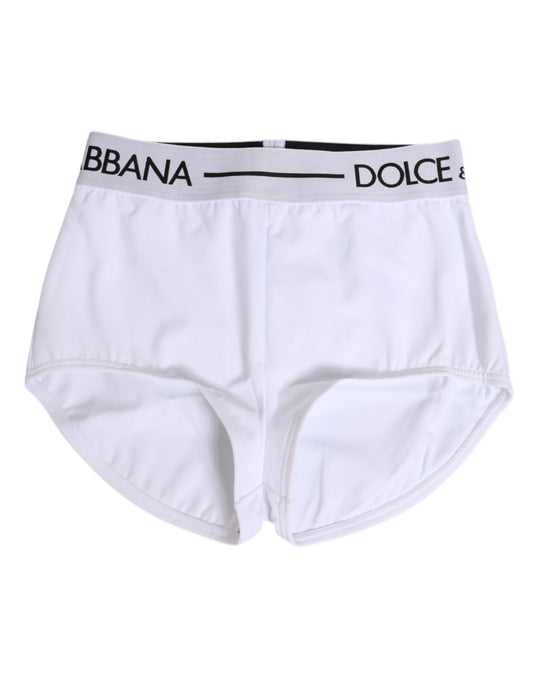 White Nylon Logo Waistband Shorts Underwear