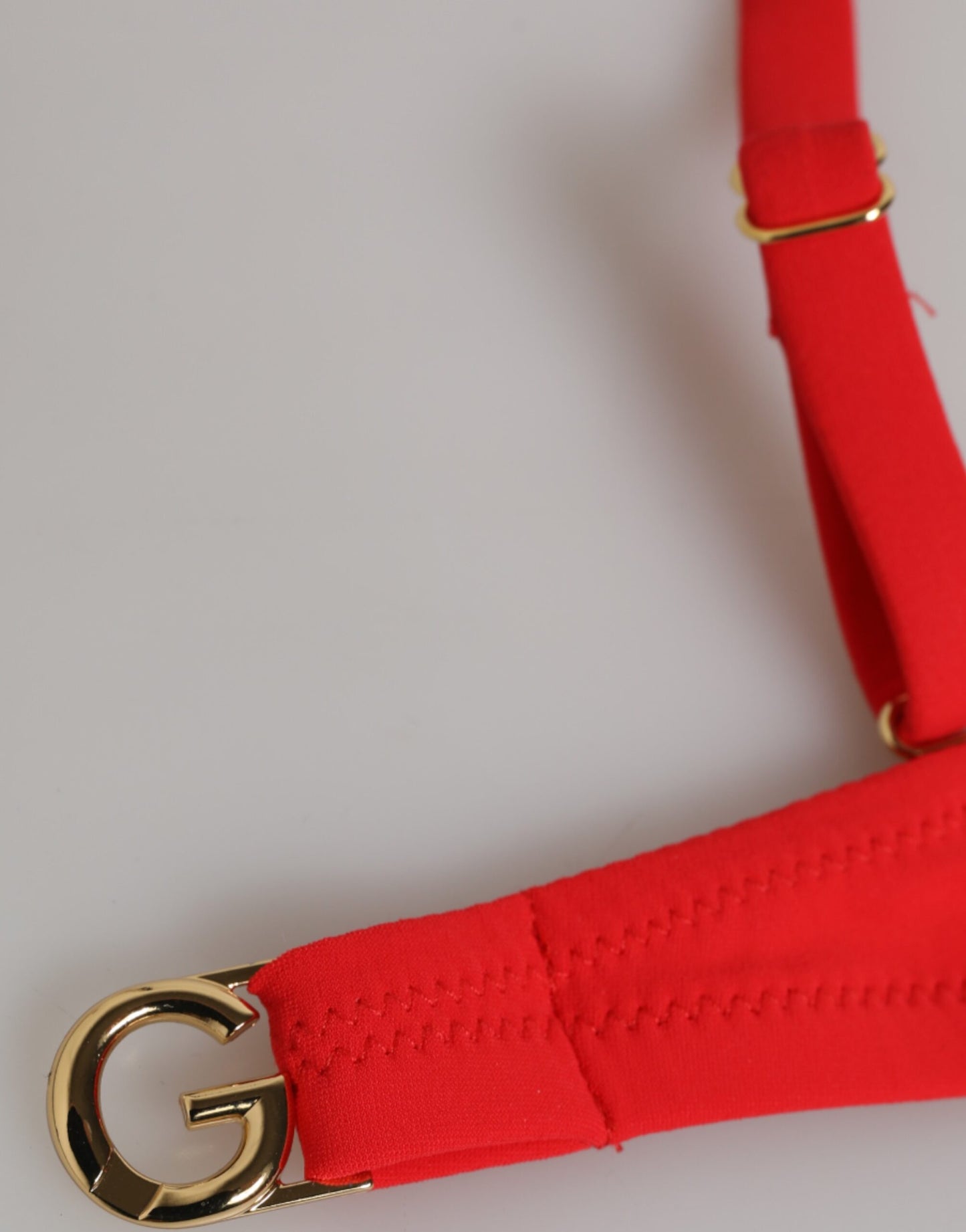 Red Nylon Swimsuit 2 Piece Top Bottom Swimwear