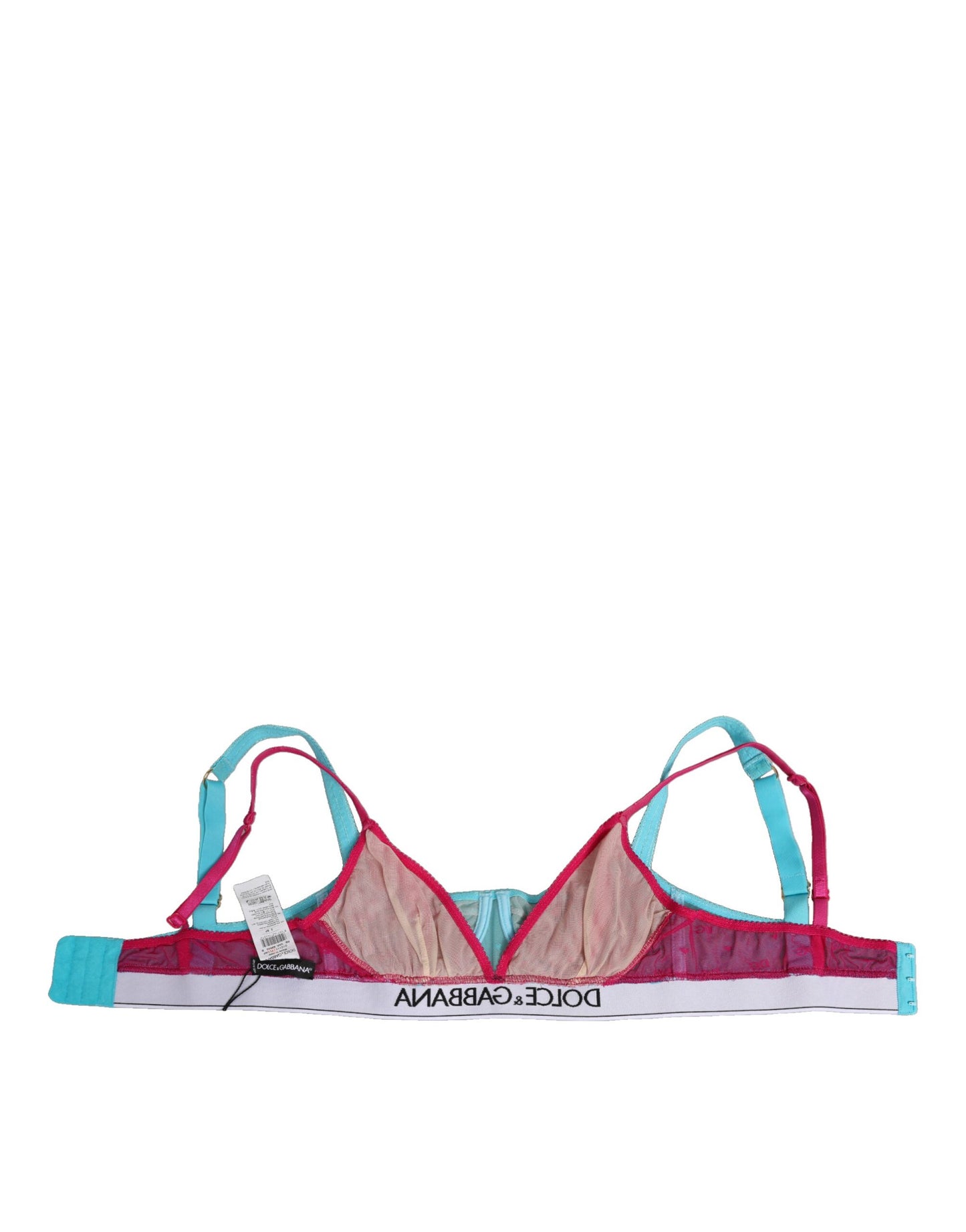 Blue Nylon Soft Cup Balconnet Bra Underwear