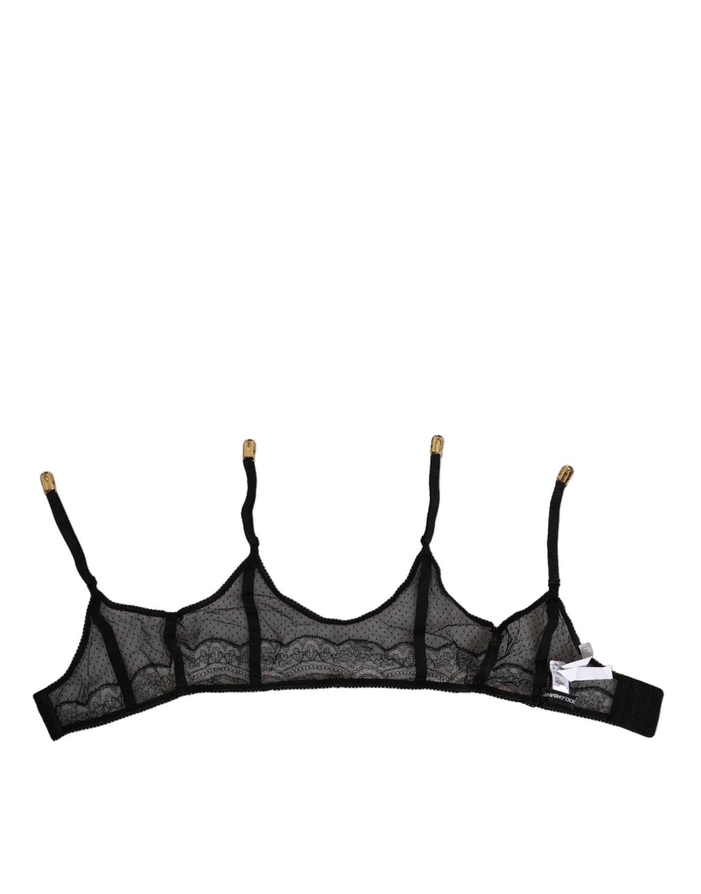 Black Floral Lace Nylon Strap Garter Underwear