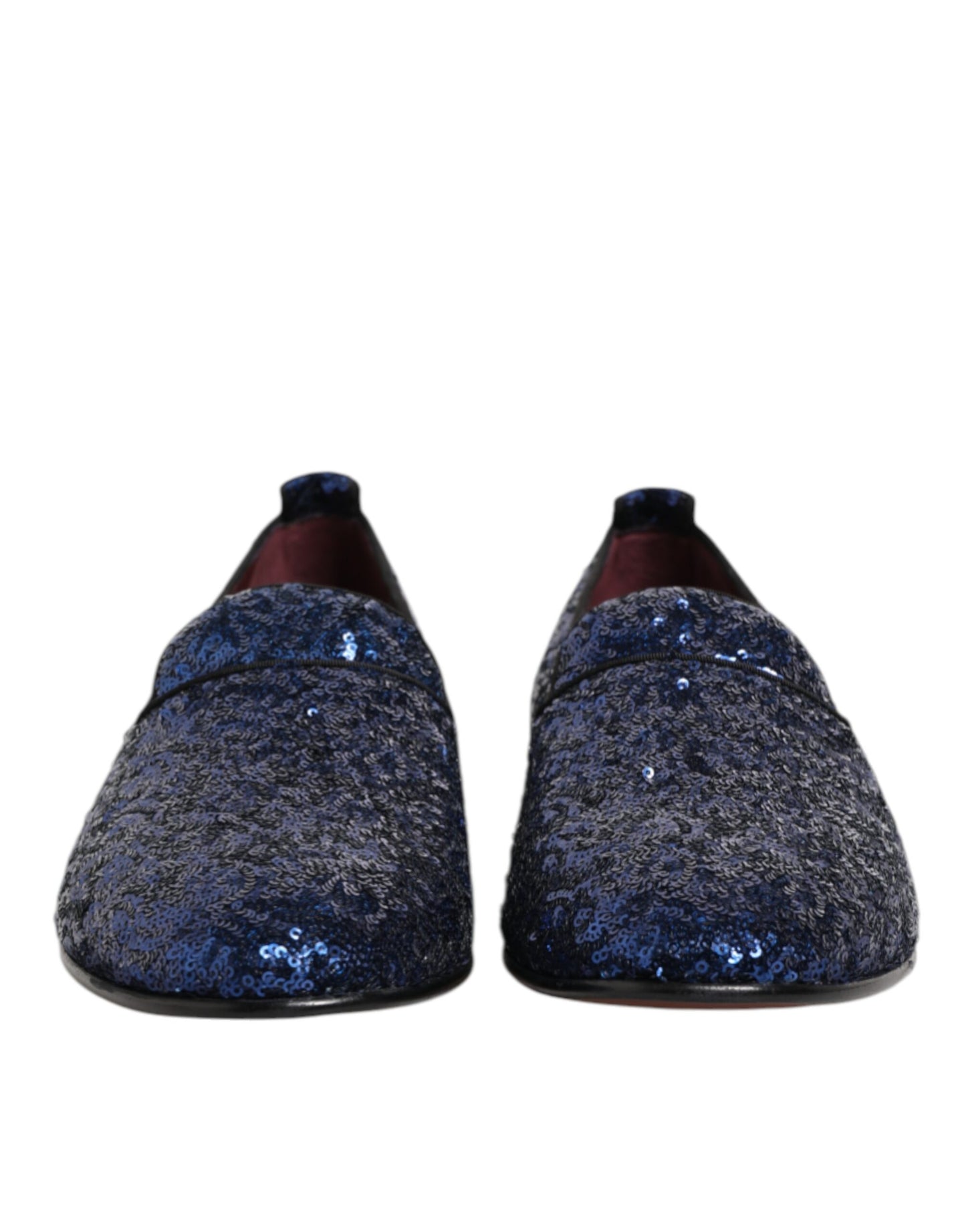 Blue Sequined Loafers Slippers Men Dress Shoes
