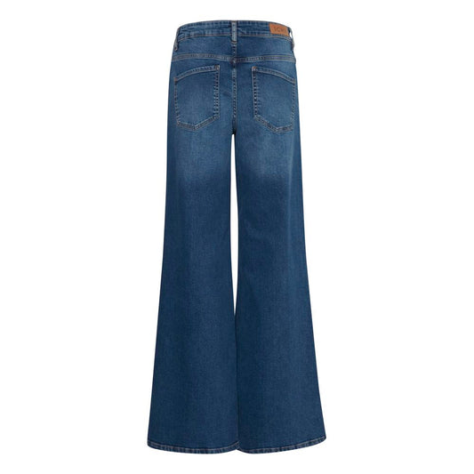 Blue Cotton Bootcut Jeans