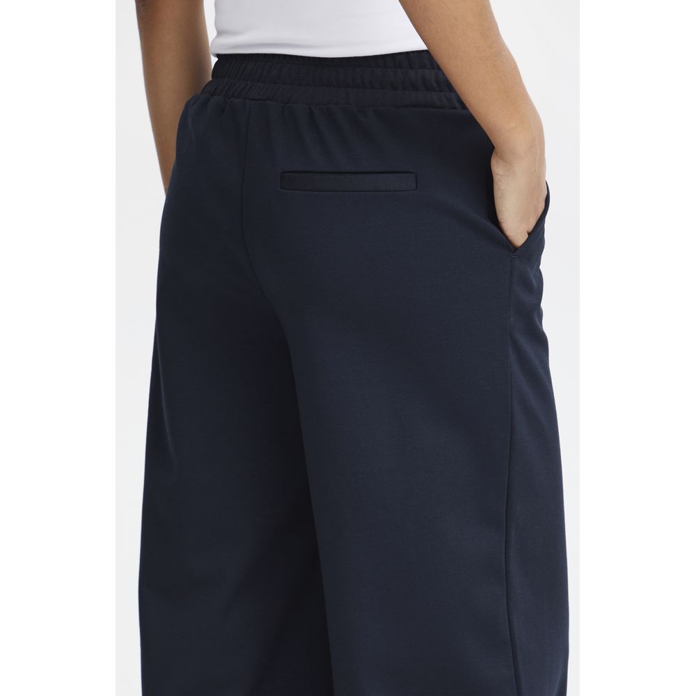 Blue Recycled Polyurethane Casual Pants