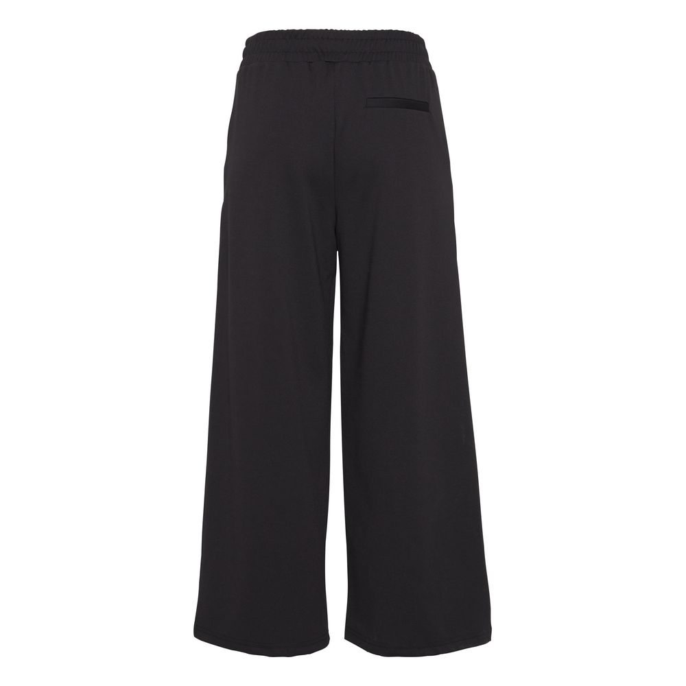 Black Recycled Polyester Flared Pants