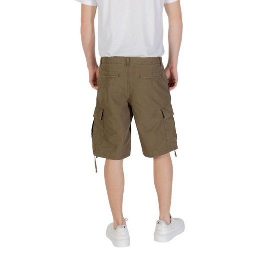 Green Cotton Bermuda Shorts