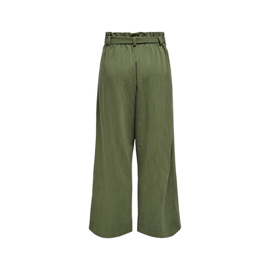 Green Viscose Casual Pants