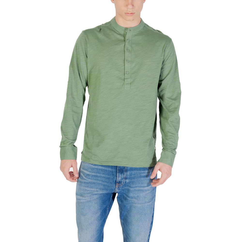Green Cotton Long Sleeve T-Shirt