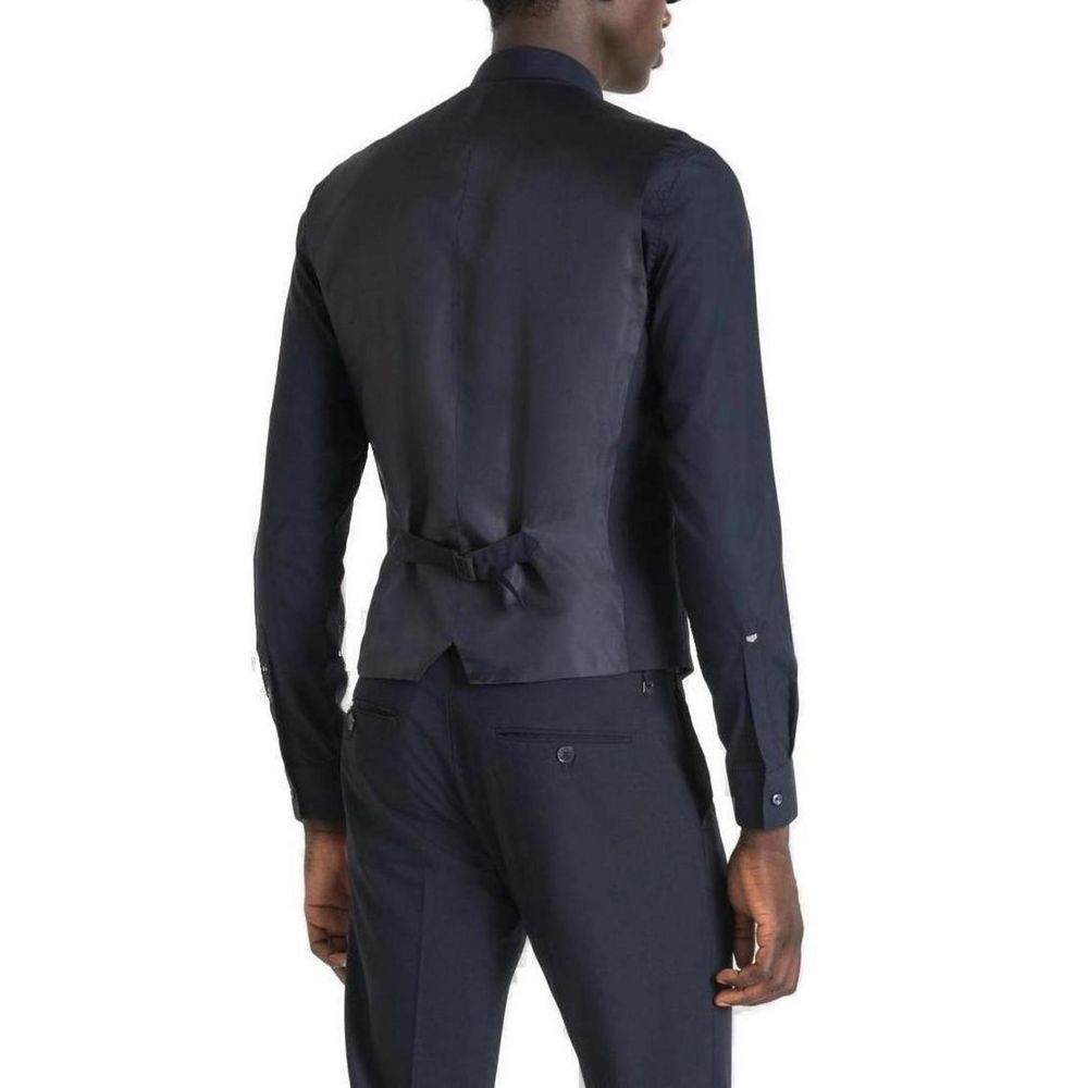 Blue Polyester Waistcoat