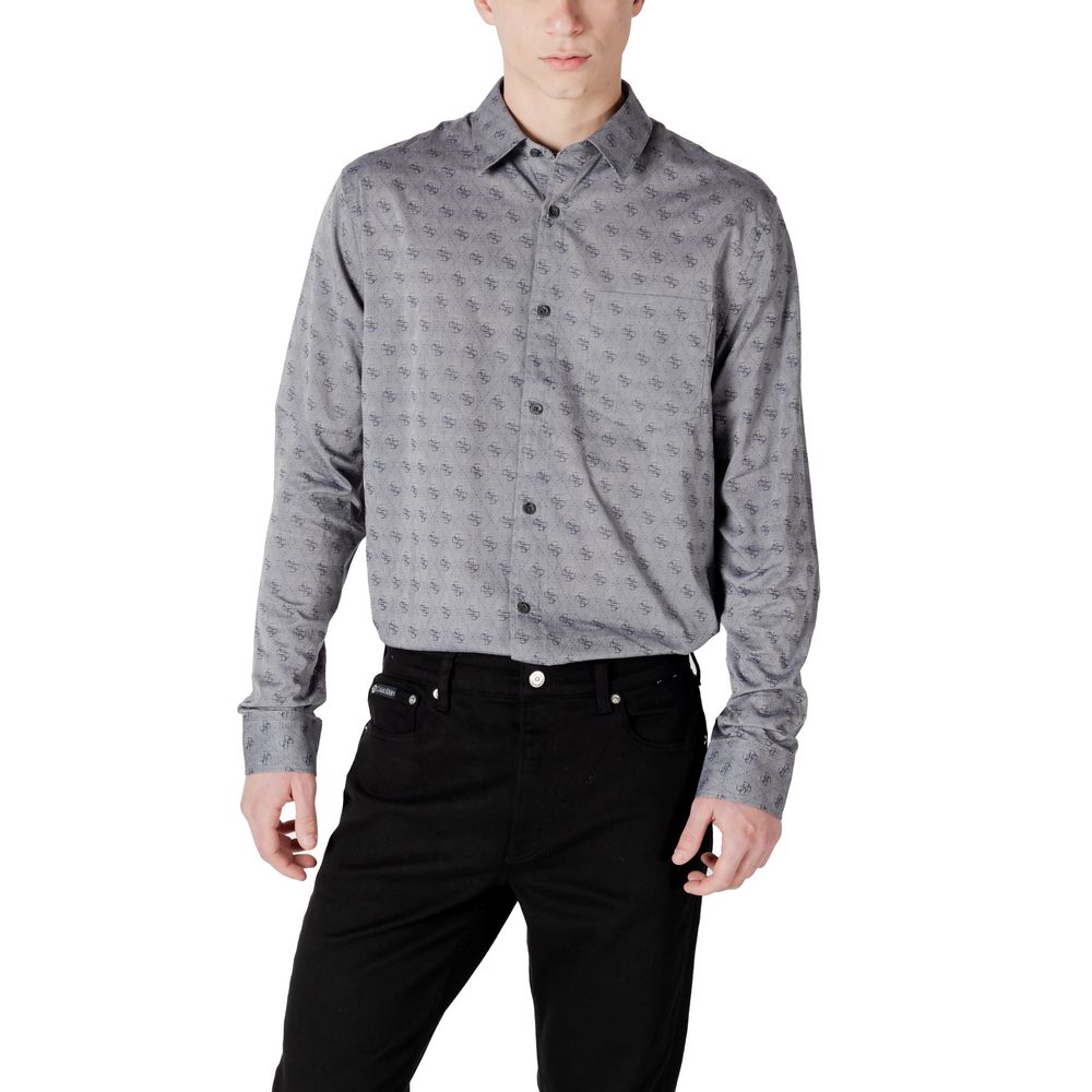 Gray Cotton Pattern Shirt