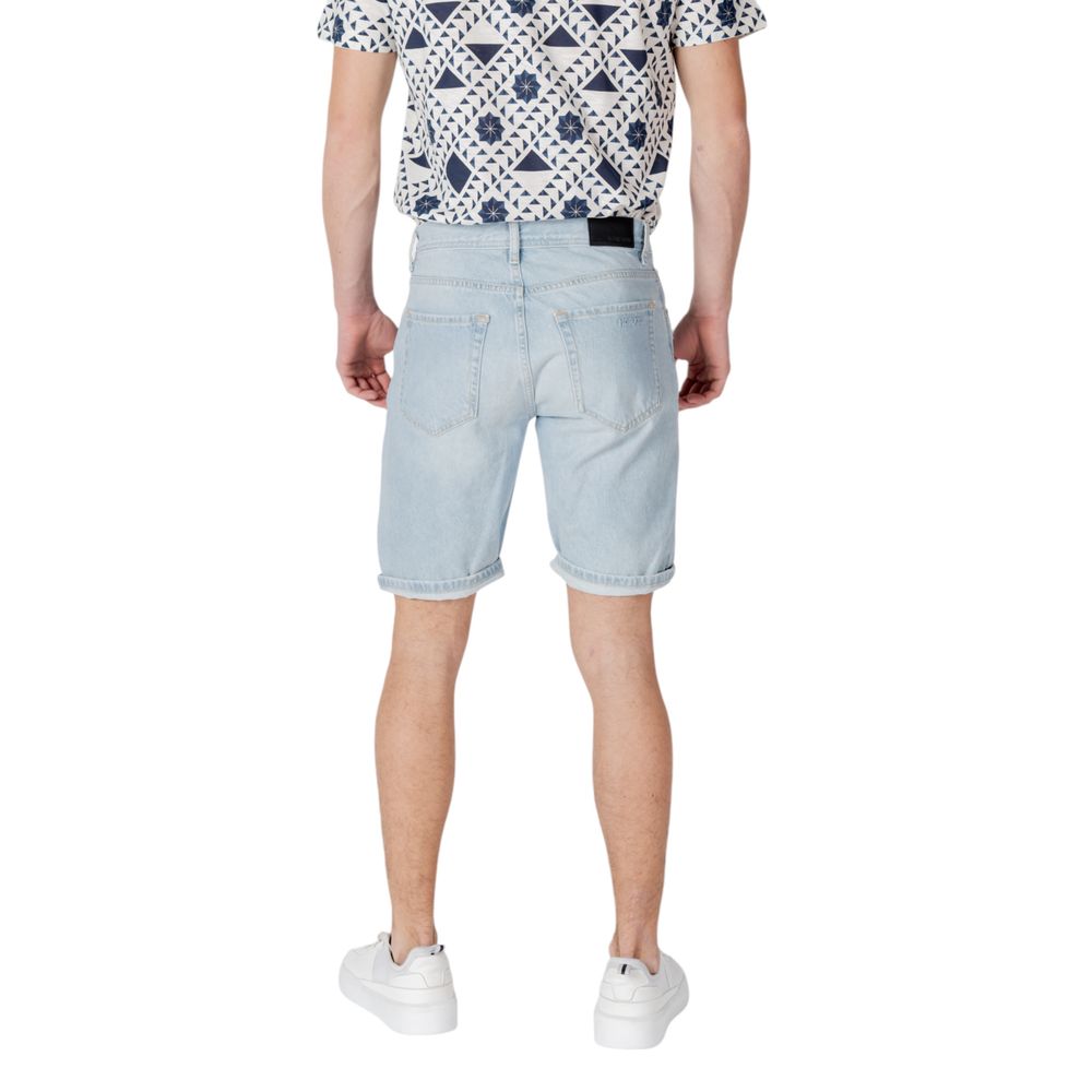 Light Blue Cotton Bermuda Shorts