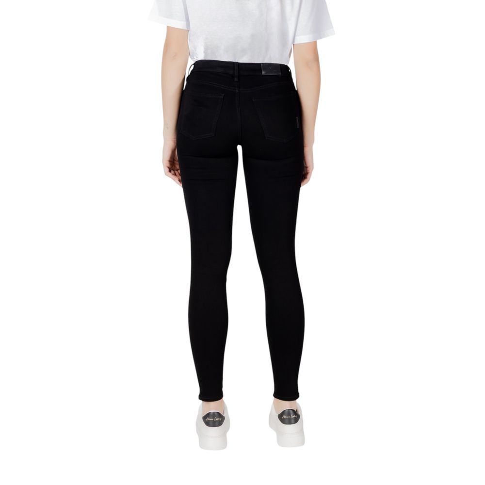 Black Cotton Skinny Jeans