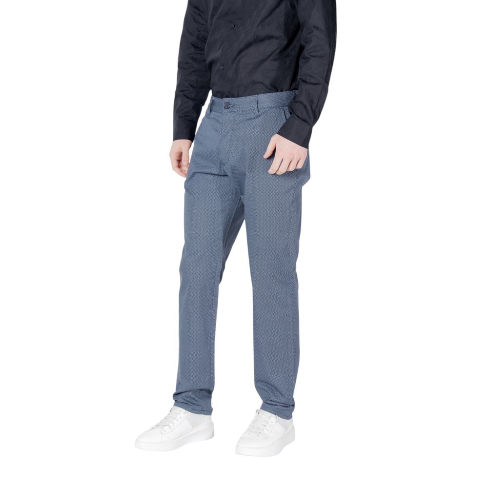 Blue Cotton Skinny Pants