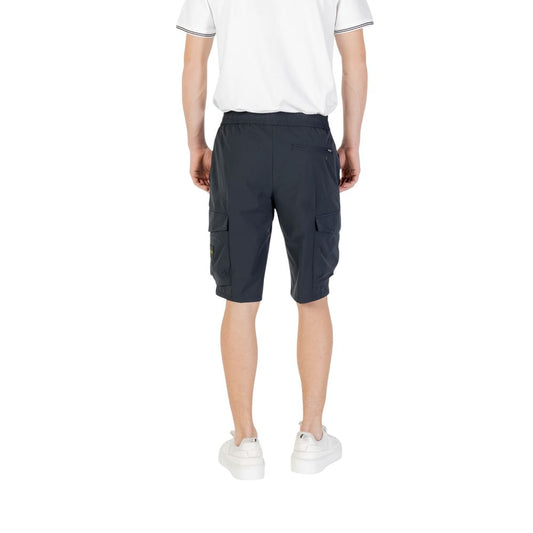 Blue Polyester Bermuda Shorts