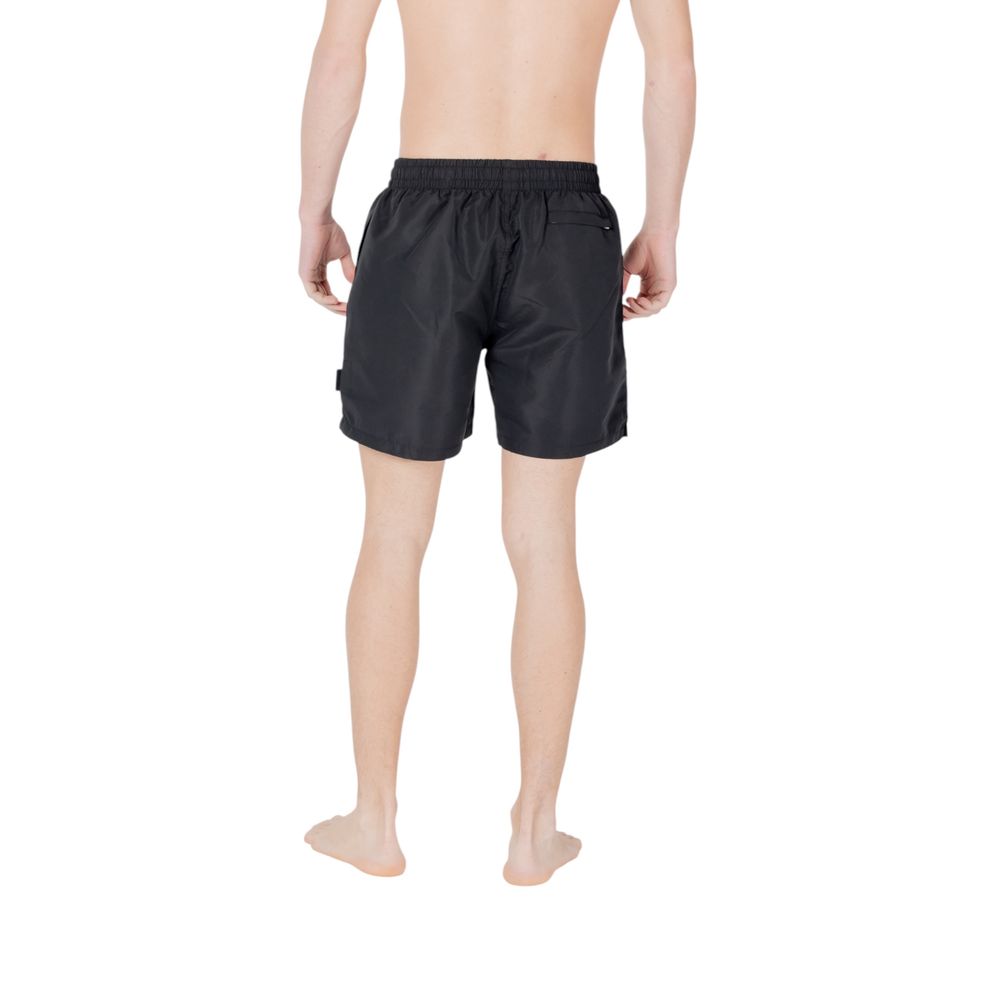 Black Polyester Swim Shorts