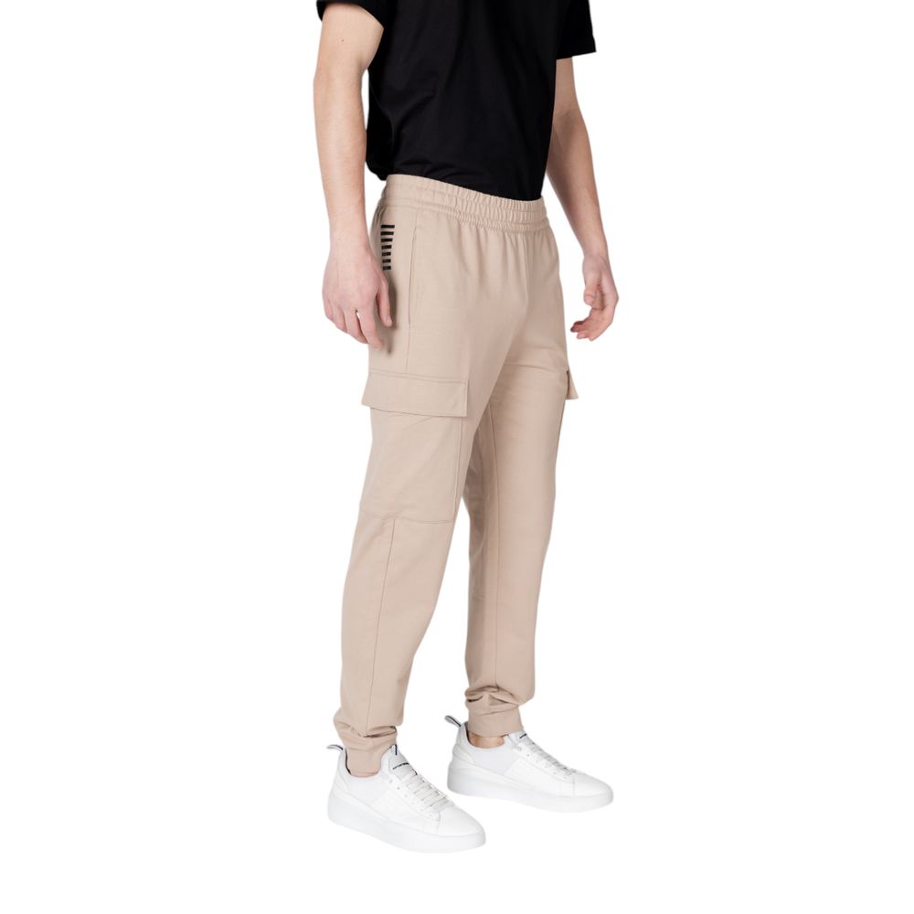 Beige Cotton Joggers Workout Pant