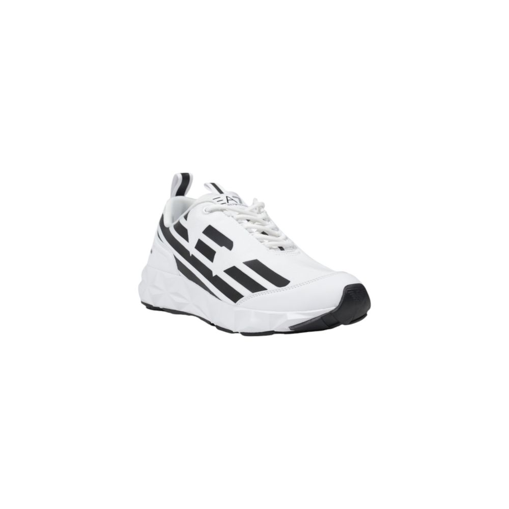 Black And White Polyester Athletic Sneakers