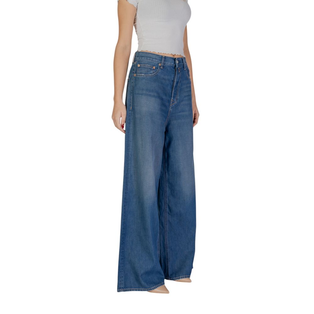 Blue Cotton Bootcut Jeans