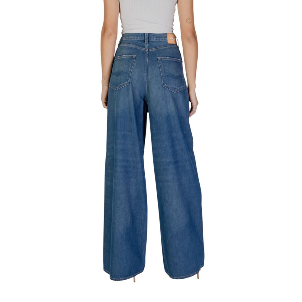 Blue Cotton Bootcut Jeans