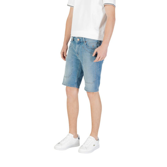 Light Blue Cotton Bermuda Shorts