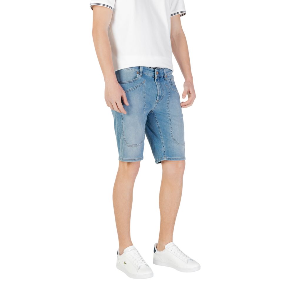 Light Blue Cotton Bermuda Shorts