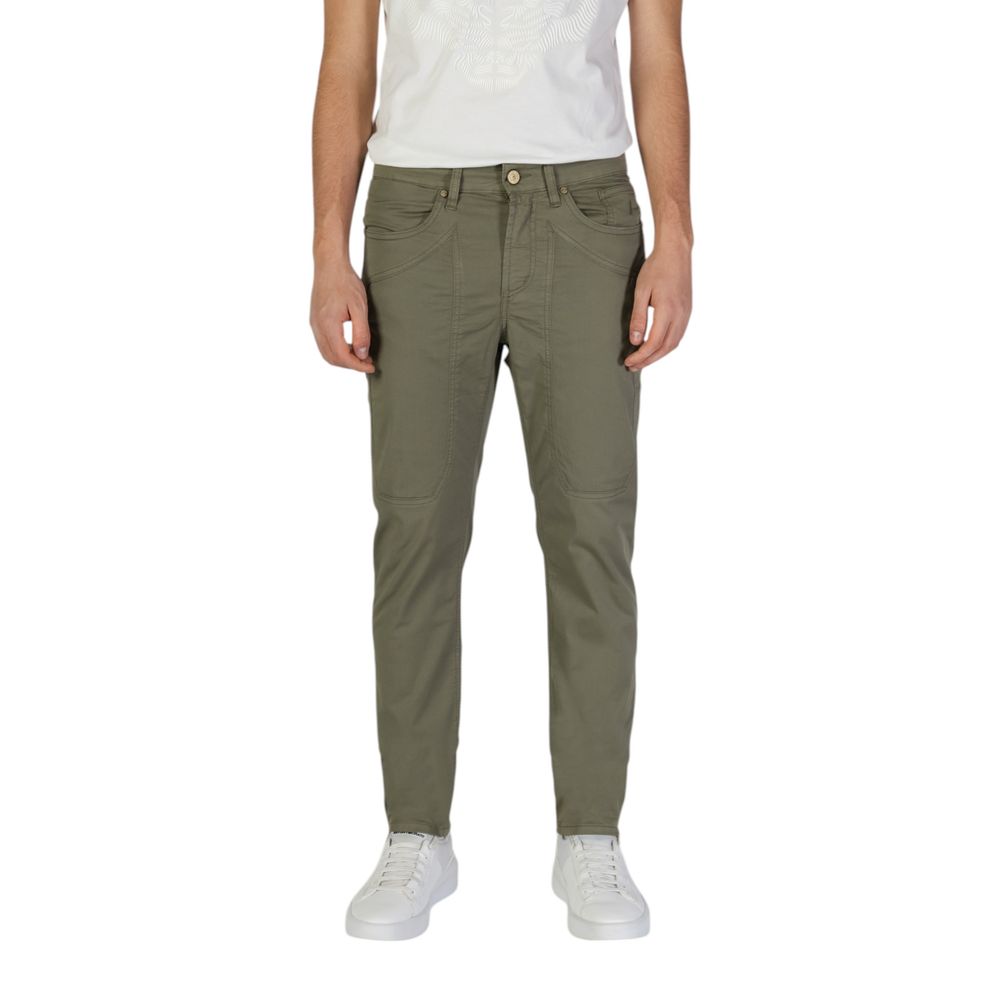 Green Cotton Skinny Pants