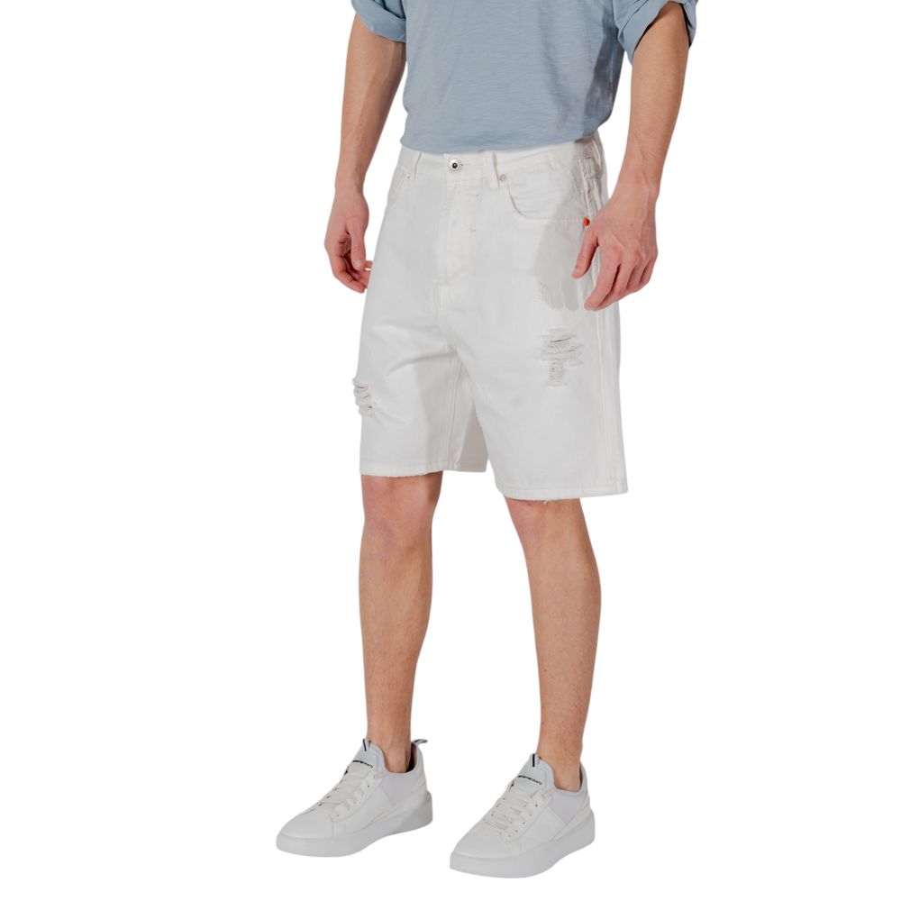 White Cotton Bermuda Shorts