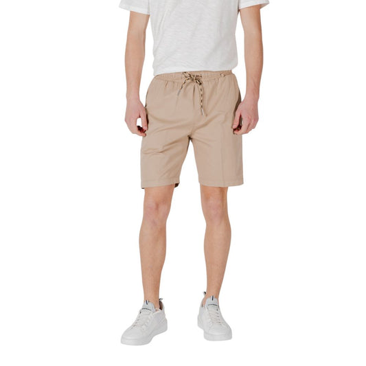 Beige Cotton Bermuda Shorts