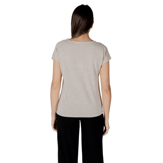 Beige Polyester T-Shirt