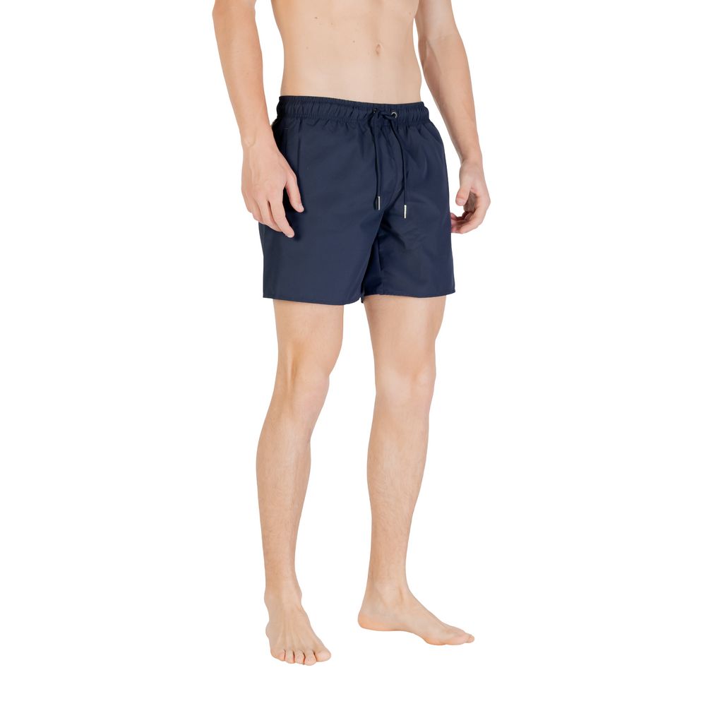 Blue Polyester Swim Short