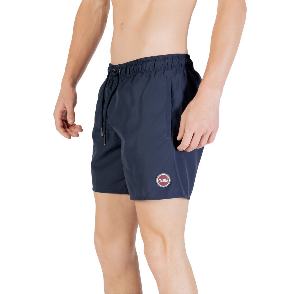 Blue Polyester Swim Short