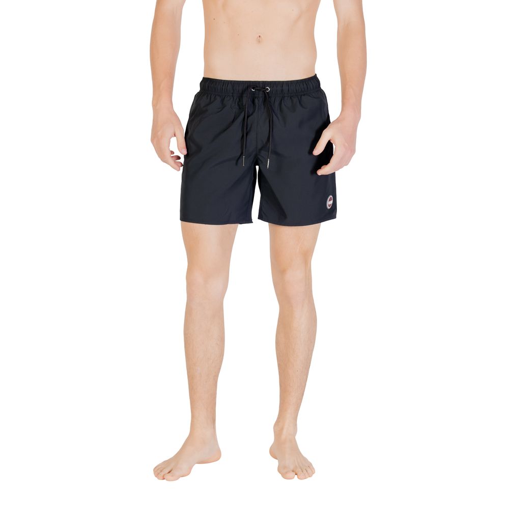 Black Polyester Swim Short