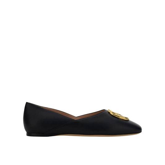 Black Calfskin Ballet Flats