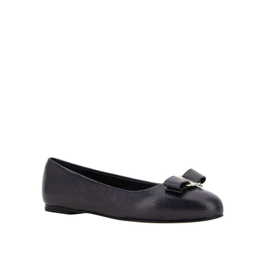 Black Calfskin Ballet Flats