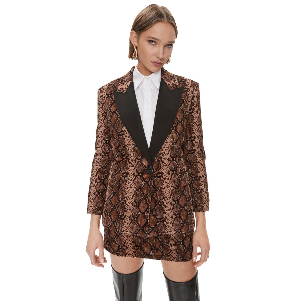 Brown Cotton Women Blazer