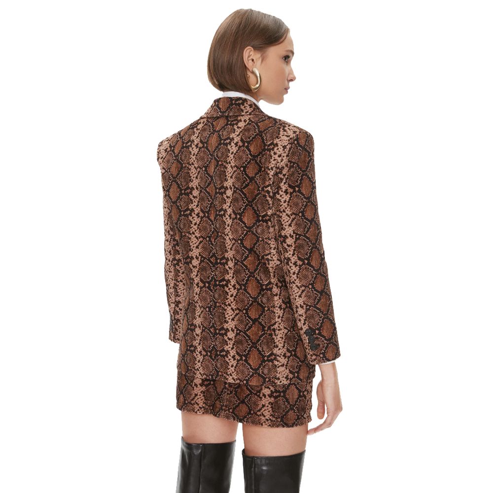 Brown Cotton Women Blazer