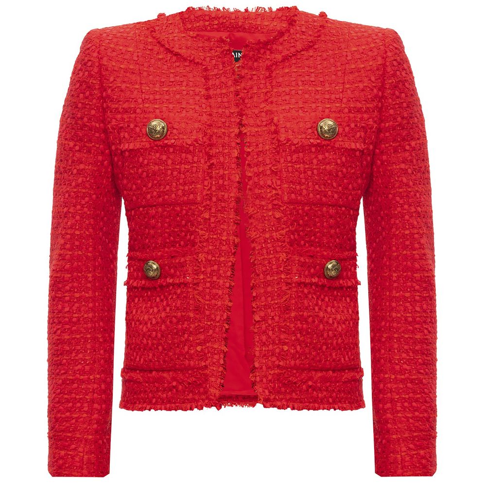 Red Wool Women Blazer