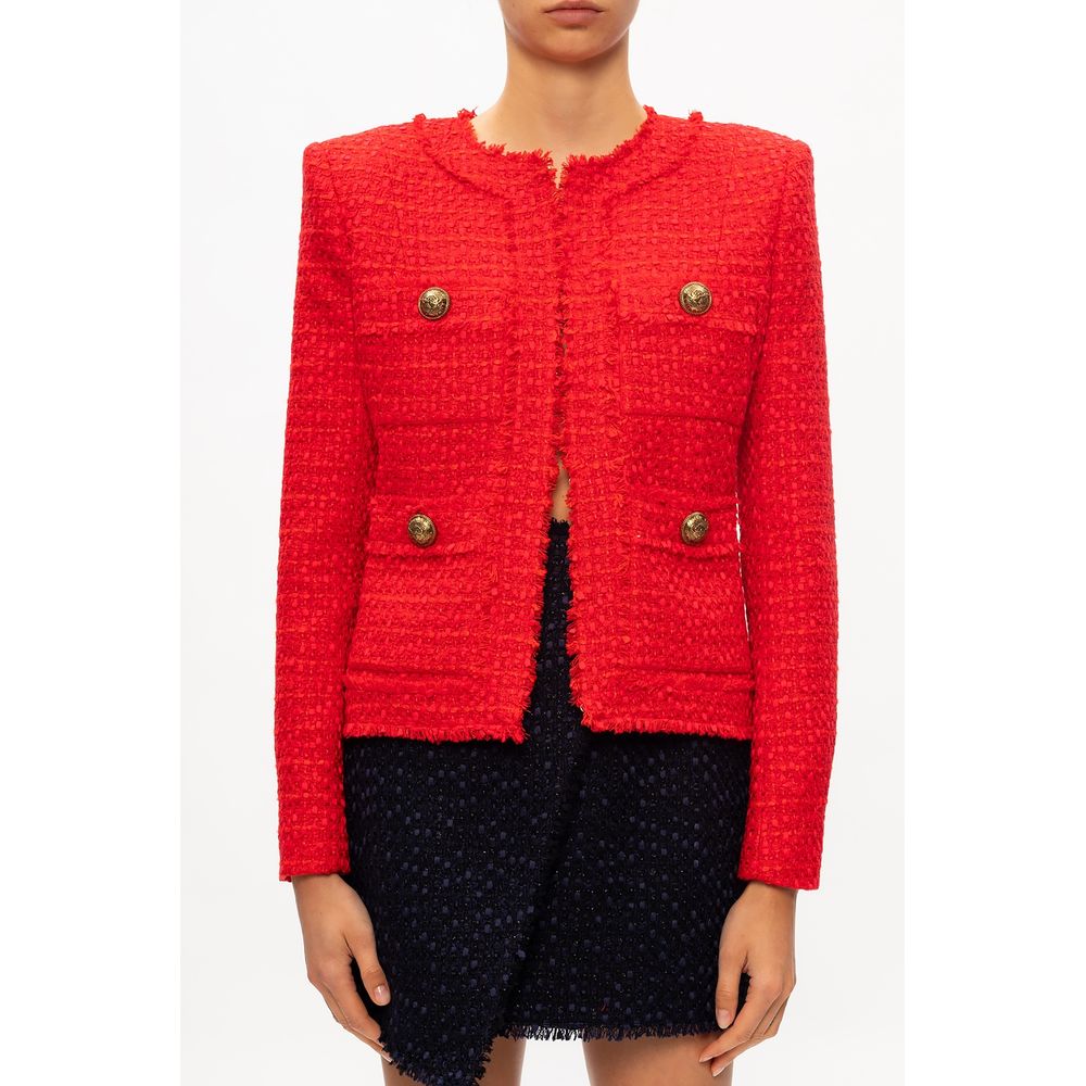 Red Wool Women Blazer