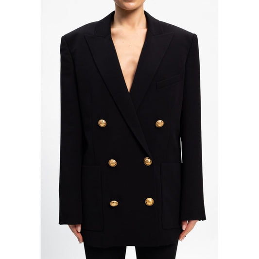 Black Viscose Women Blazer