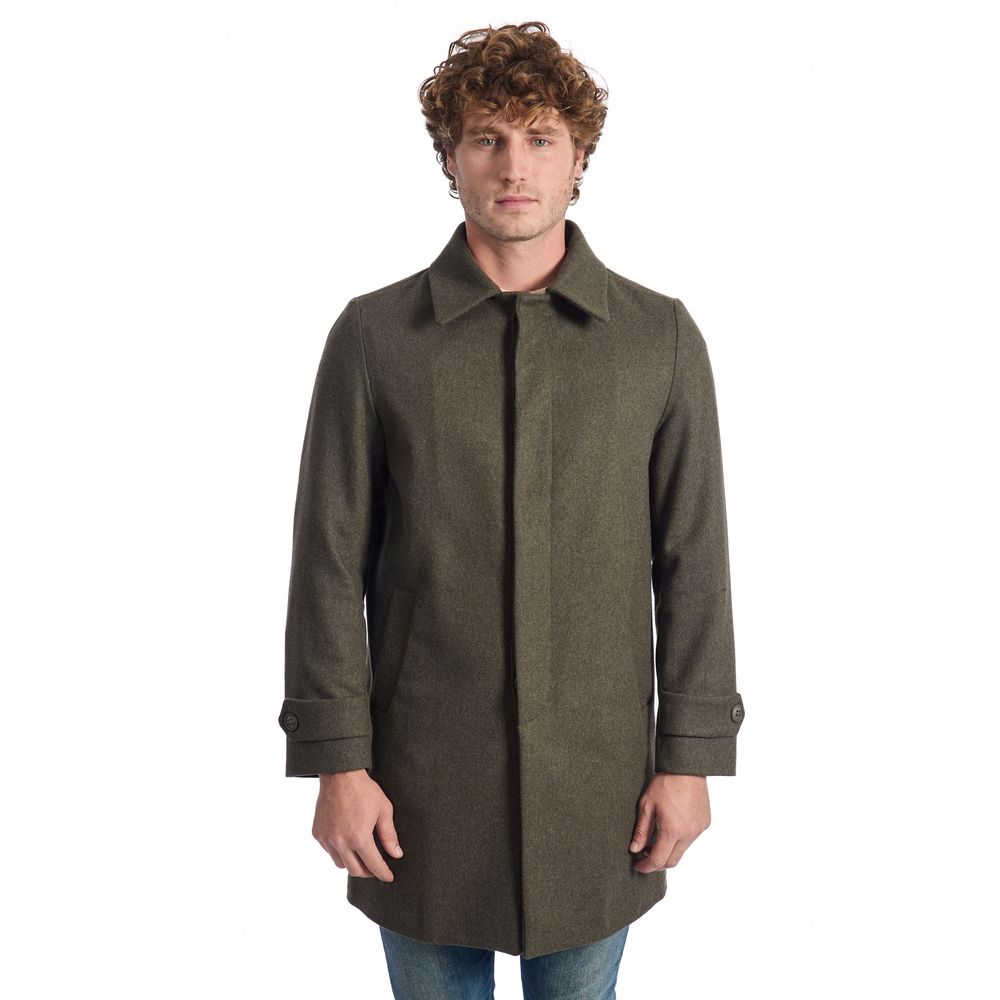Green Wool Men Jacket