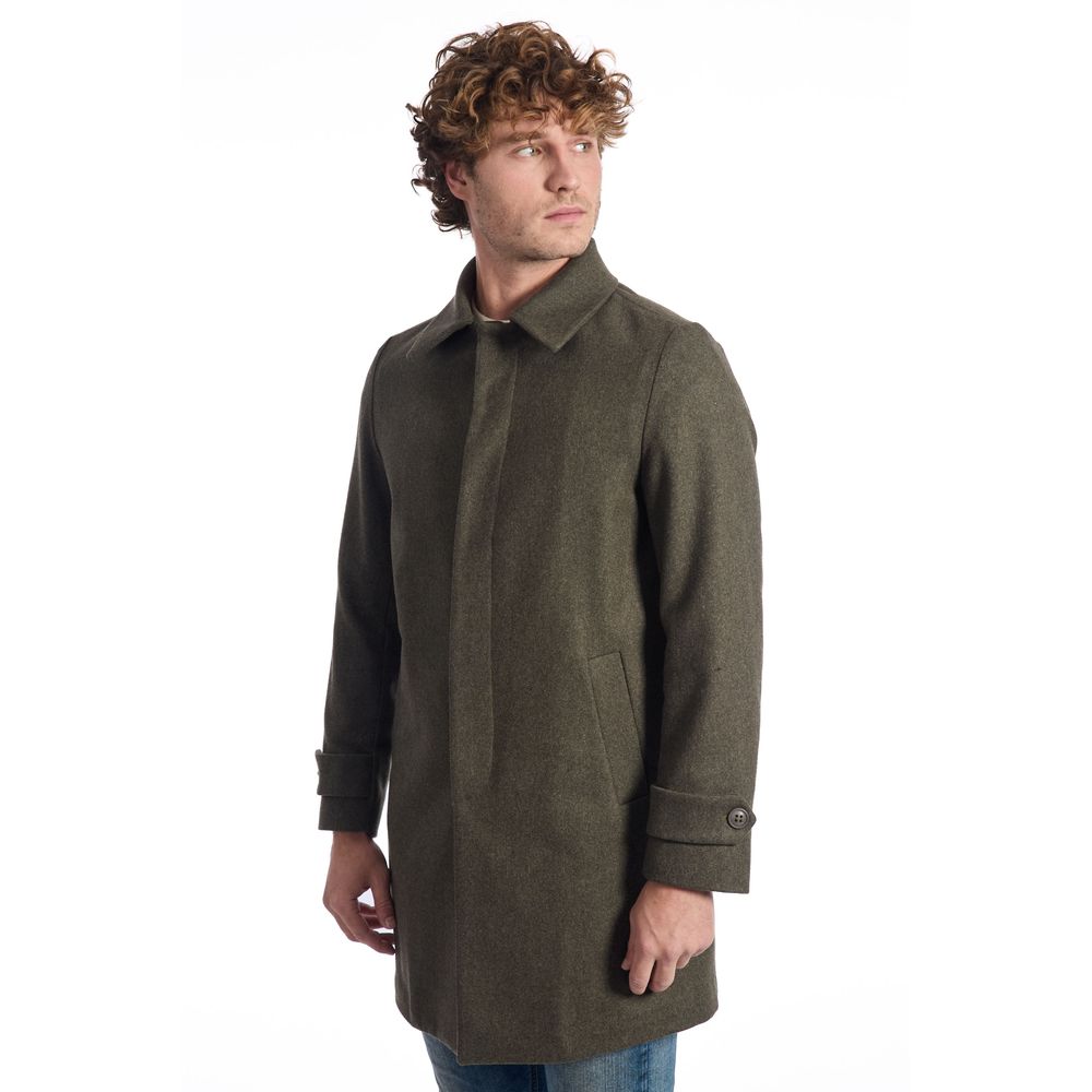 Green Wool Men Jacket