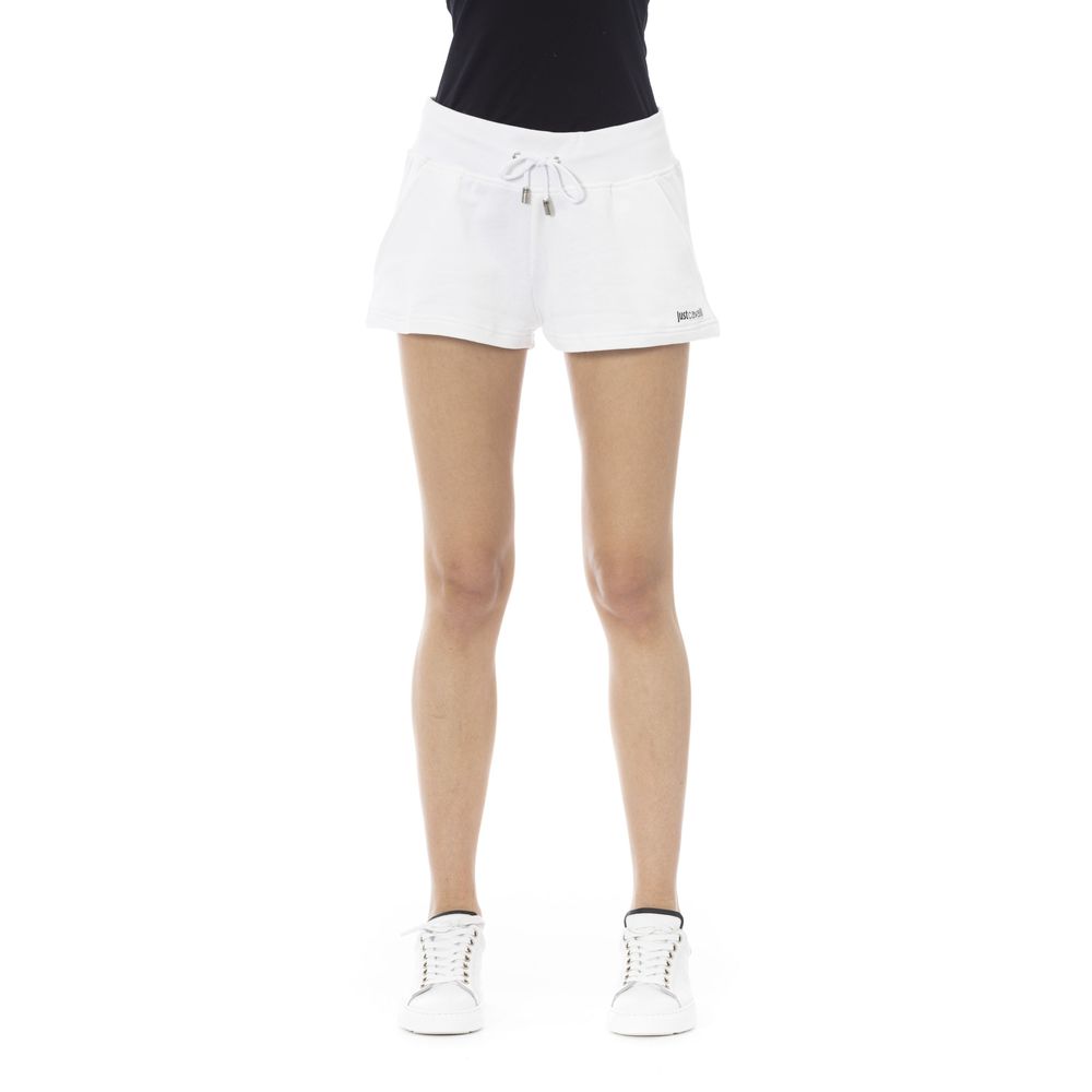 White Cotton Women's Sweat Shorts