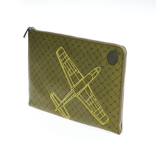 Green Leather Men Clutch