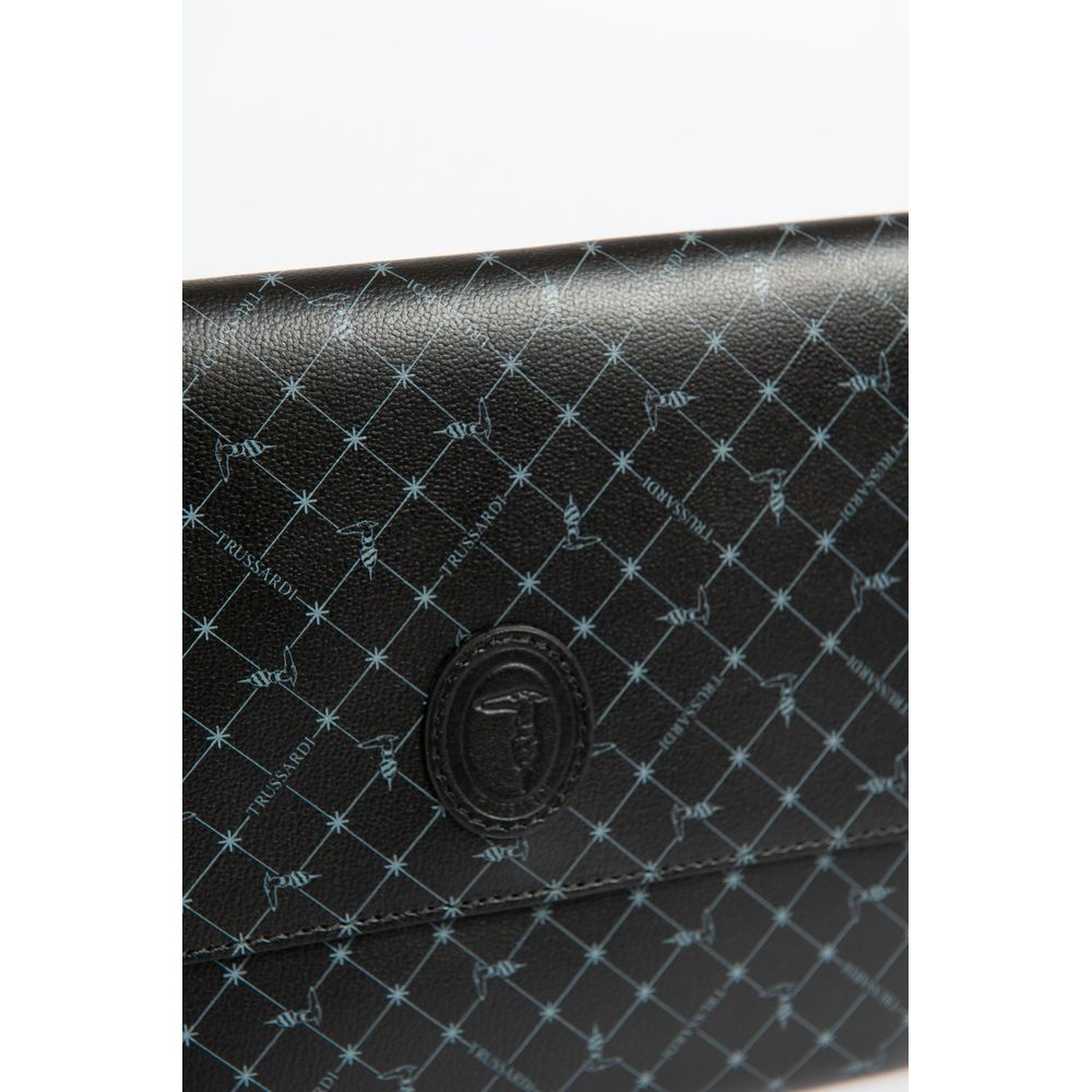 Black Polyester Clutch Bag