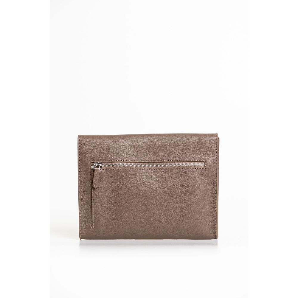 Brown Polyester Men Clutch