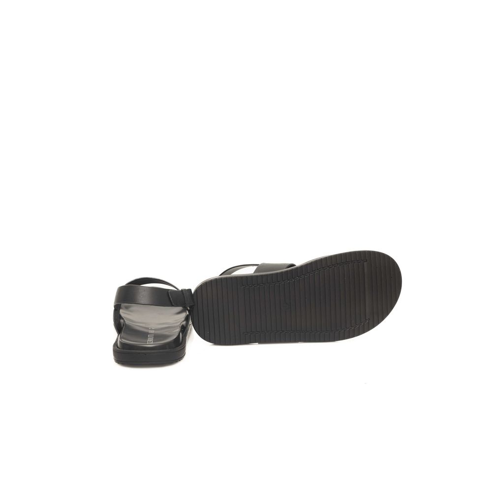 Black Leather Men Sandal